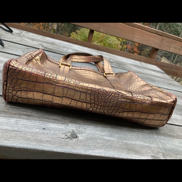 Falor Italian Leather Croc Print Large Bag Excellent Used Condition. - Picture 11 of 12
